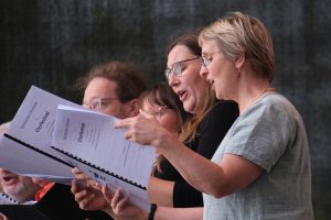 Notenheft zum Neumarktsingen anläßlich des Kulturfestes Chorfestival Chemnitz 30.08.2025, Foto: Claudia Hübschmann